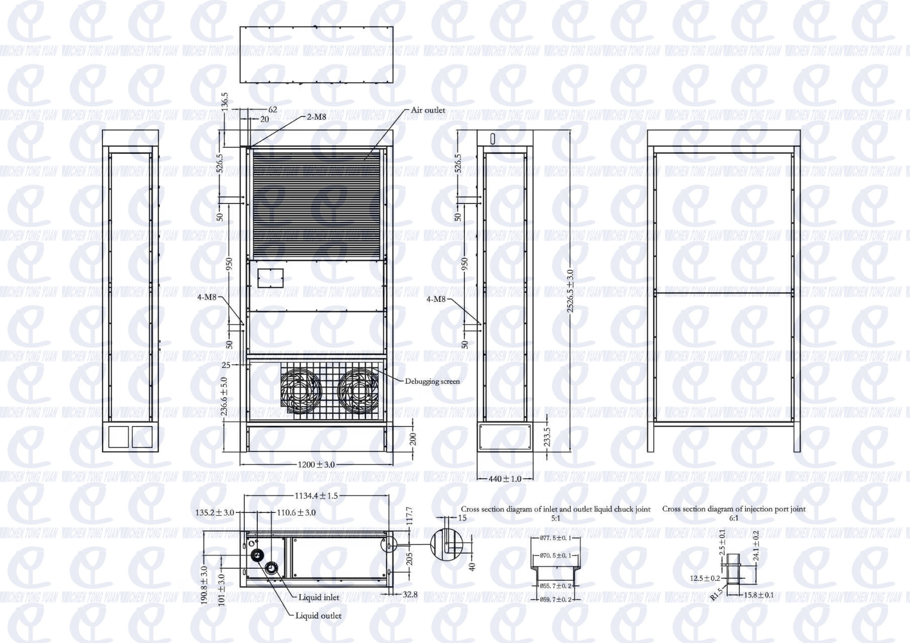 60kw Liquid Cooler Industrial Battery Energy Storage Chiller design drawing 60kw Liquid Cooler Industrial Battery Energy Storage Chiller design drawing