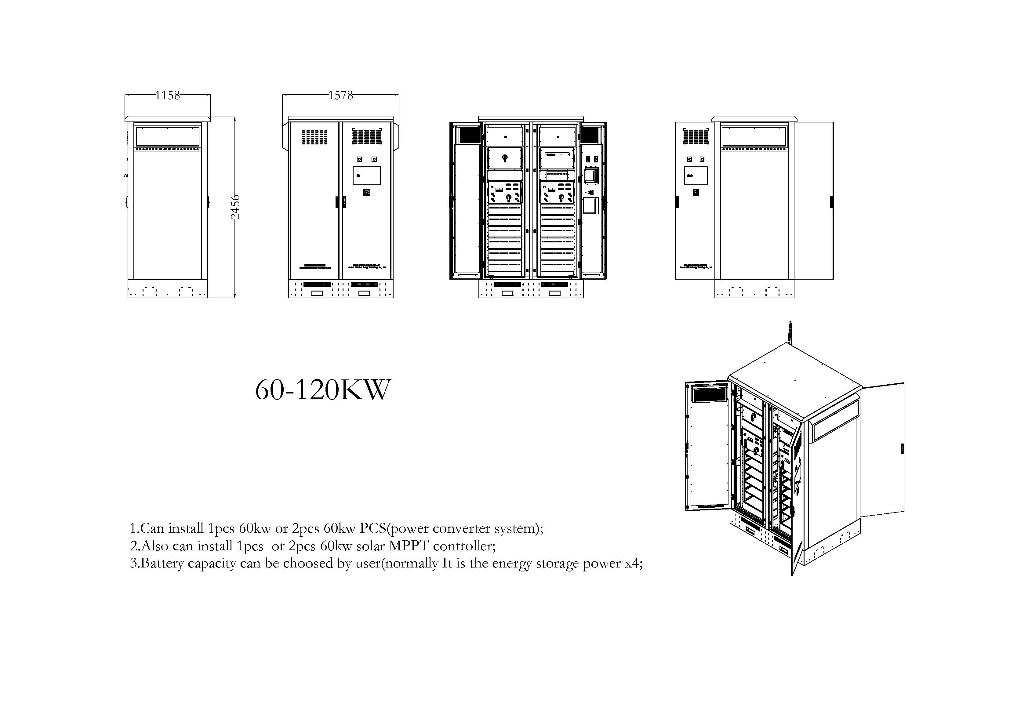 60KW energy storage system cabinet