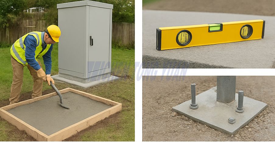 Step 1 Build and Install the Foundation for outdoor server cabinet
