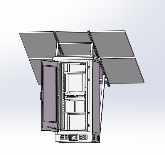Outdoor Battery Rack with Solar Panel Mount (2)