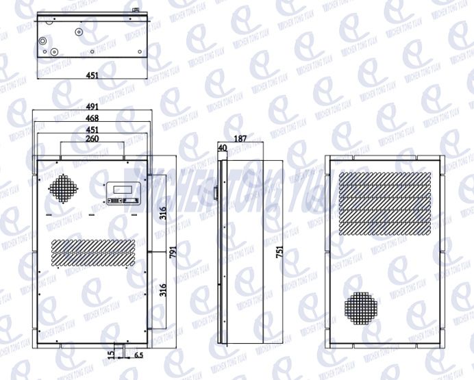 Outer dimension of DC1000w air conditioner