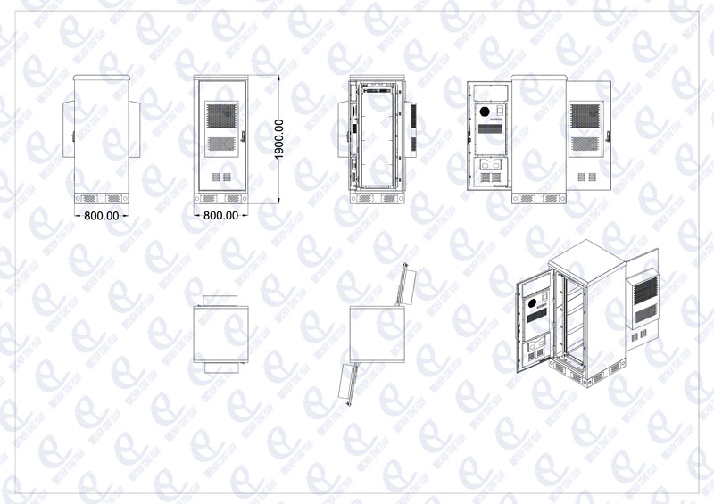 Nema 4X stainless-steel-outdoor-server-cabinet