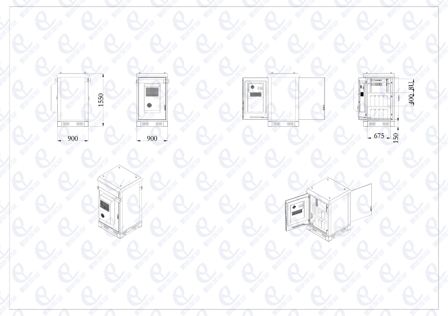 36U outdoor teleocm cabinet drawing