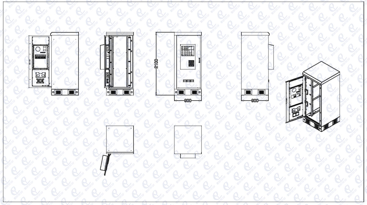 outdoor teleocm cabinet drawing
