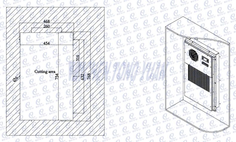 Installation of DC1000w cabinet ac unit