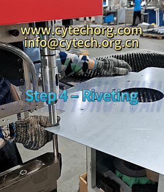 Riveting sheet metal parts for outdoor telecom cabinet assembly