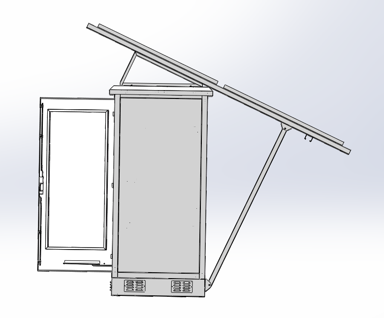 Outdoor Battery Rack with Solar Panel Mount (1)