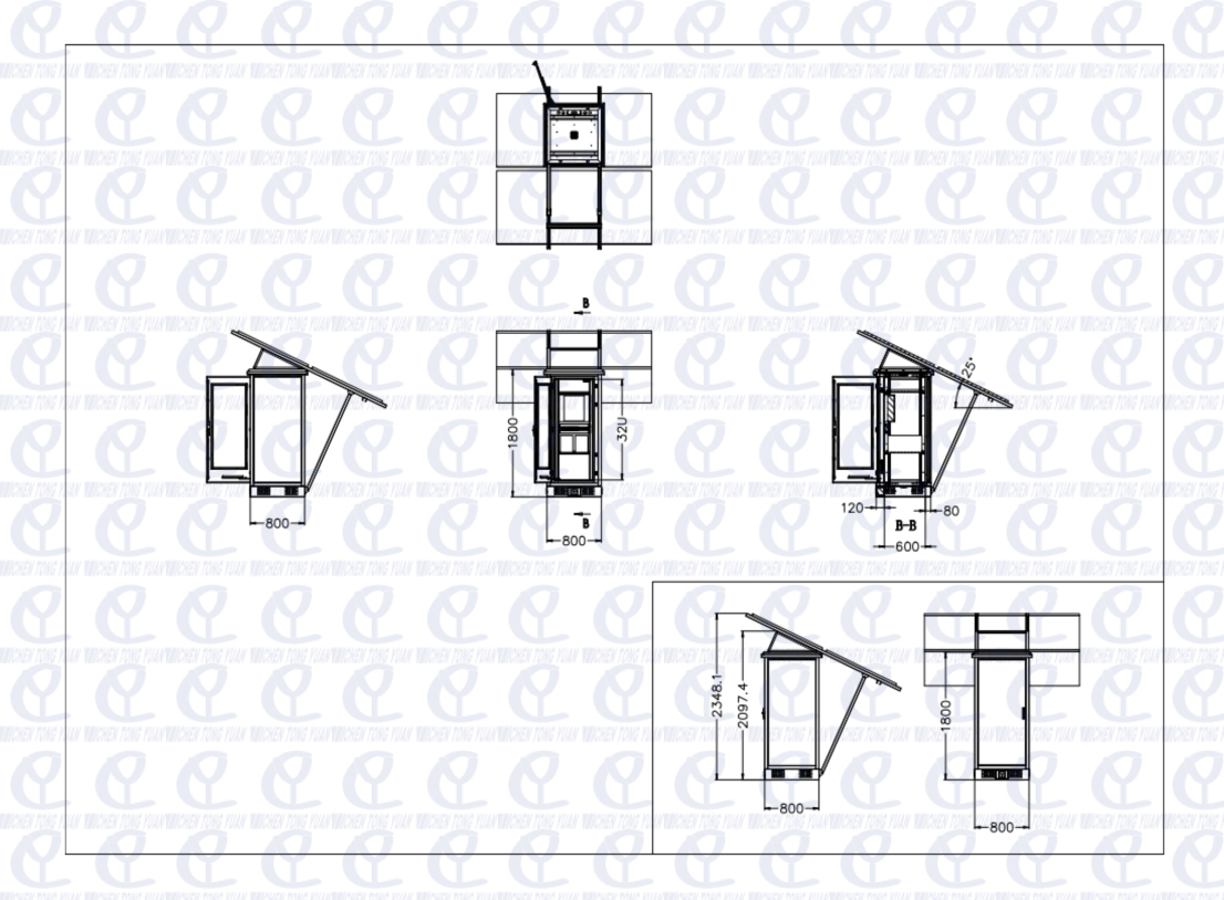 the drawing of outdoor battery rack