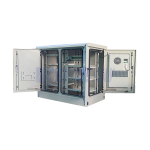 24U 2 Bay Outdoor Network Cabinet with 2pcs 2000W Air Conditioner