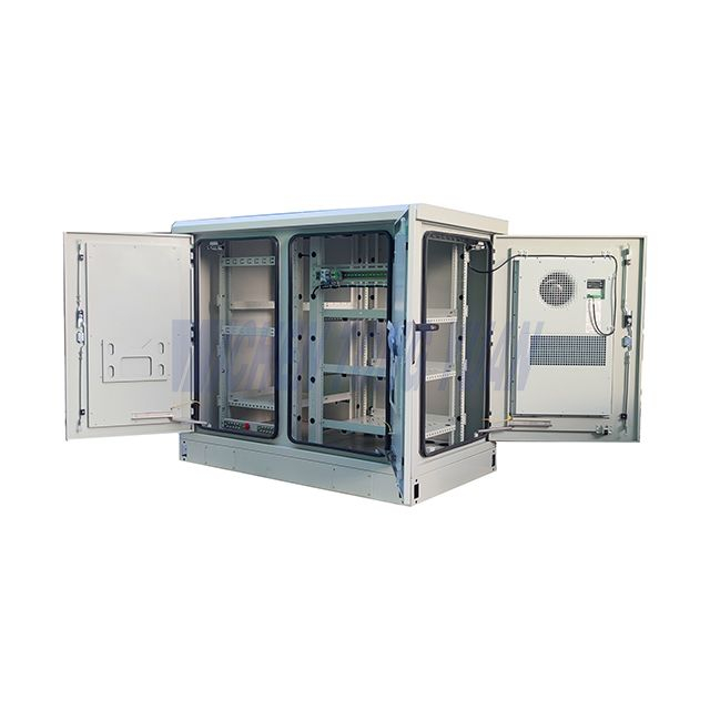 24U 2 Bay Outdoor Network Cabinet with 2pcs 2000W Air Conditioner