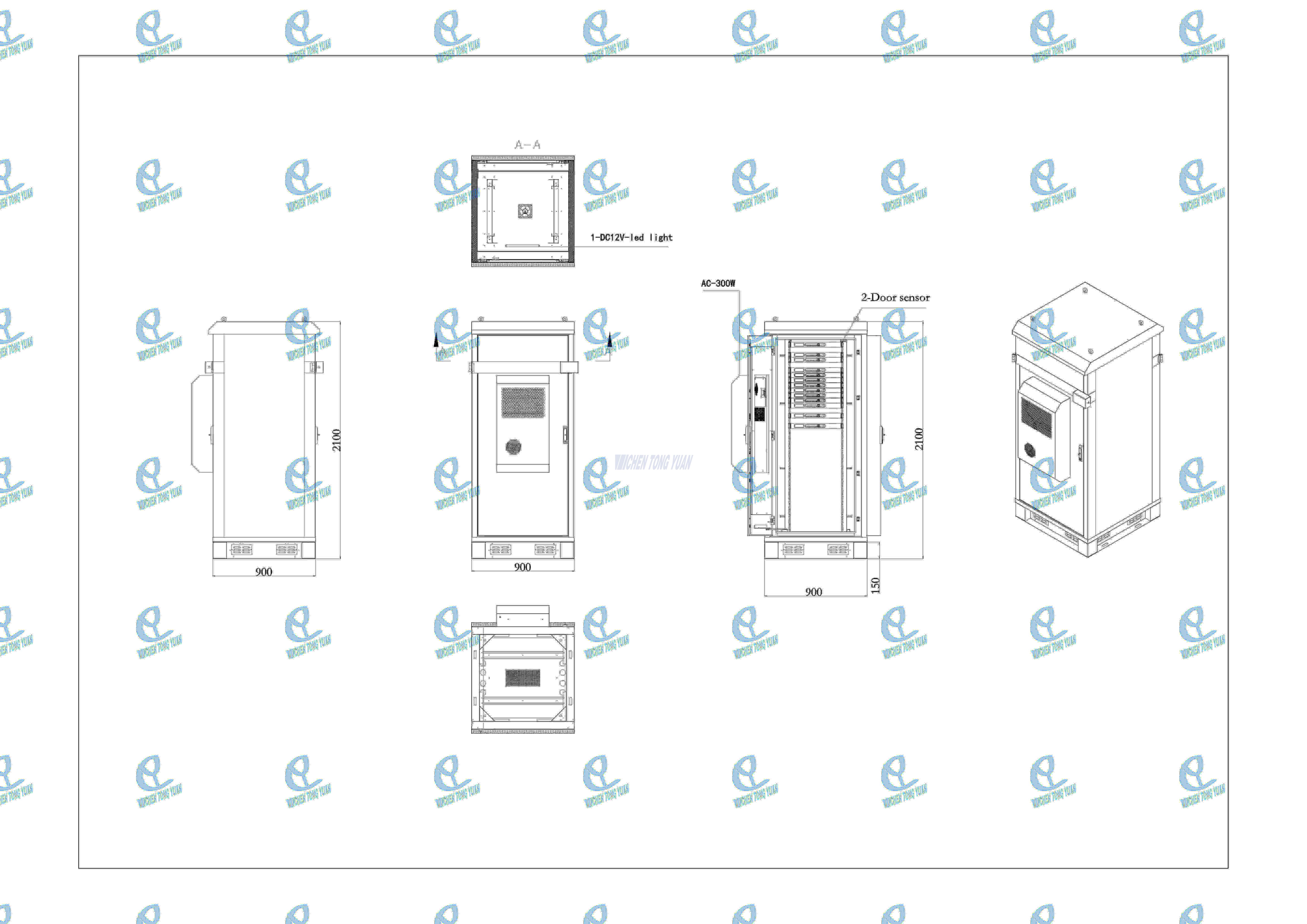 37. Drawing of 42U air conditioner enclosure