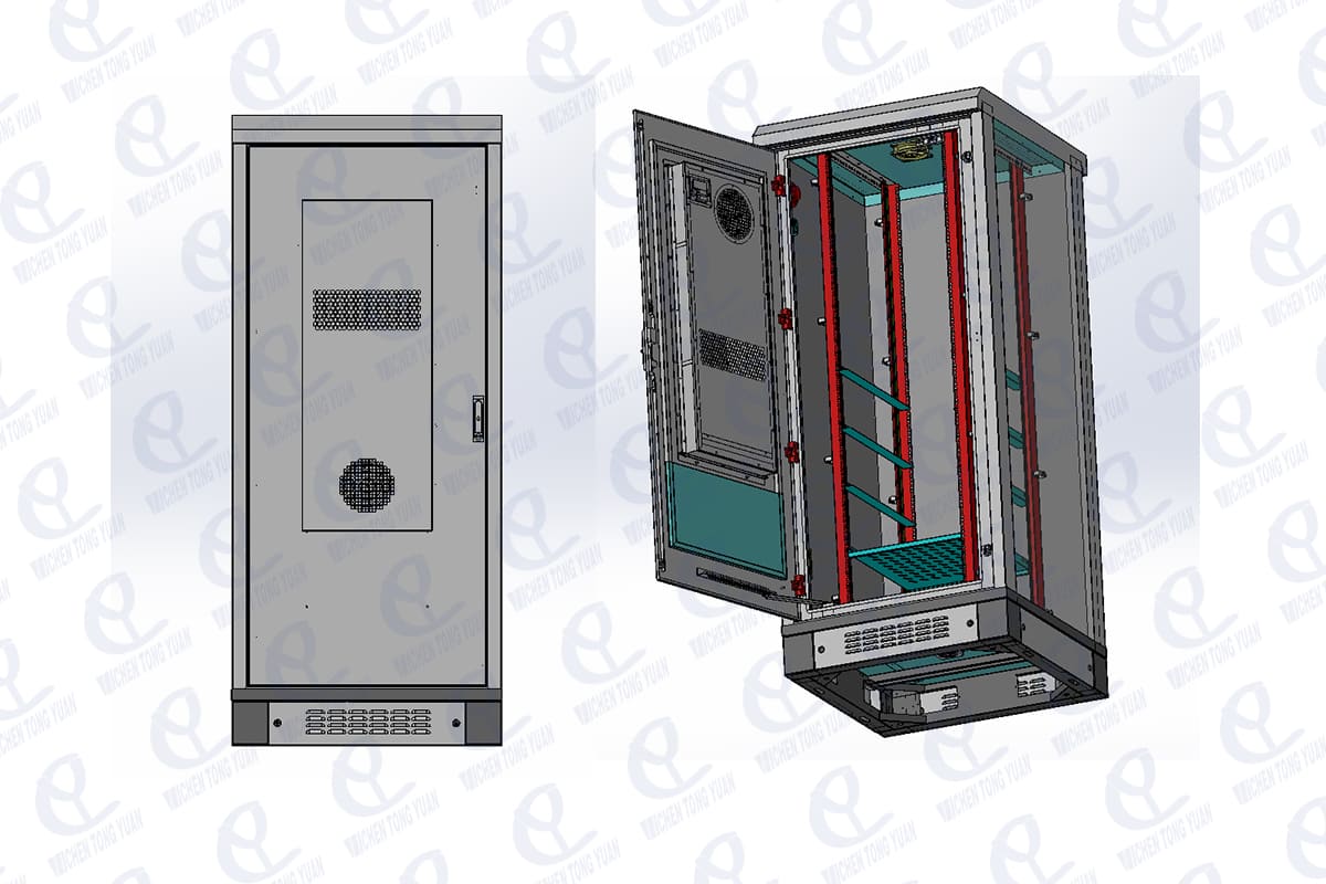 outdoor communications enclosure 3d drawing