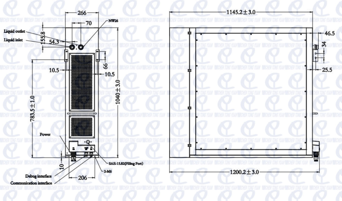 8kw liquid cooling system outline drawing