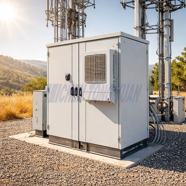 Біріктірілген HVAC кондиционері бар сыртқы телекоммуникациялық шкаф