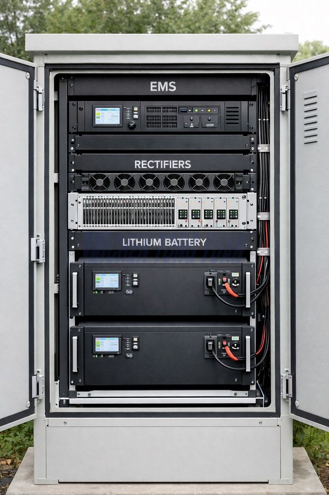 Main Components Inside an Outdoor Power Cabinet