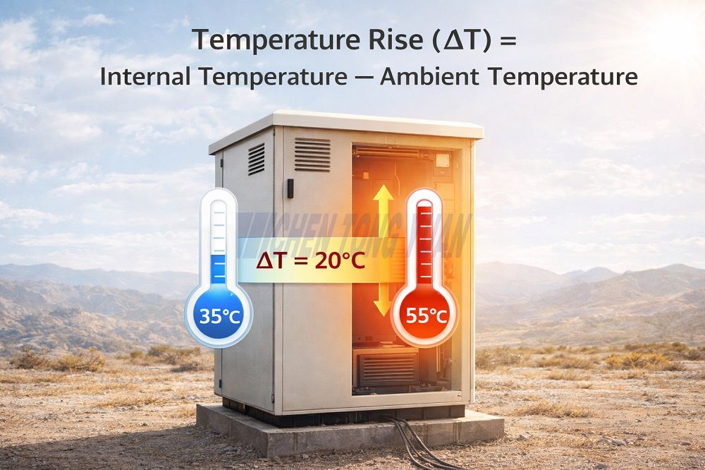2.Temperature rise inside an outdoor telecom cabinet