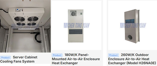Telecom cabinet fan and heat exchanger cooling