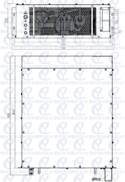 5kw horizontal liquid cooling unit outline drawing